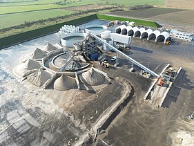 Luftbild der Bodenwaschanlage in Wittmundhafen