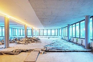 Foto Baustelle Sanierung Bürogebäude Z2 von ZÜBLIN in Stuttgart