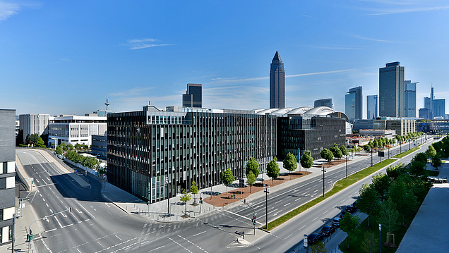 Photo of the Meandris office complex in Frankfurt am Main from the outside