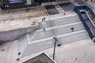 Photo of the staircase construction from the air