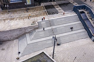 Photo of the staircase construction from the air