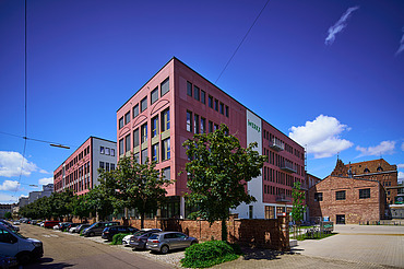 Exterior view of the iWerkx with a view of the parking lots