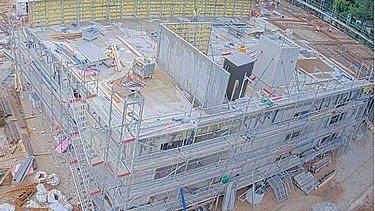 Aerial view of a construction site