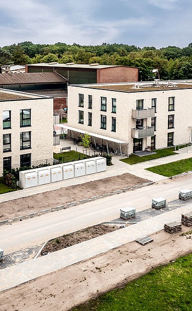 Außenansicht auf die Wohnanlage Conept Neumünster