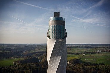 The TK Elevator Test Tower in Rottweil, view of the visitor platform