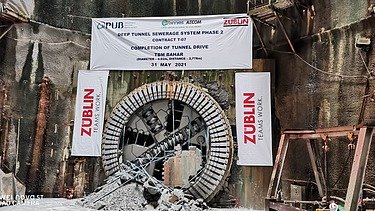 Photo construction site Deep Tunnel Sewerage System Singapore