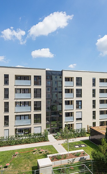 Foto Neubau Wohnanlage in der Gneisenaustraße in Ulm