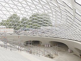 Lattice shell at the entrance to the new S21 underground station