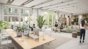 Render image of a future workplace