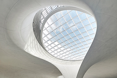 Picture of a light eye of the new main station in Stuttgart