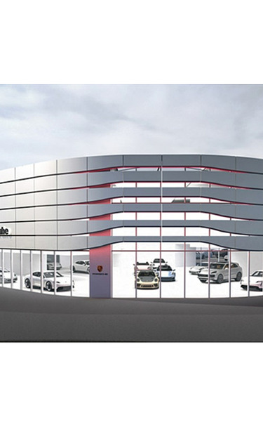 Visualisierung Neubau Porsche Zentrum Karlsruhe