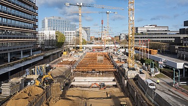 U5 Hamburg Los 1: Luftaufnahme des Baus