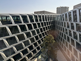 Blick in den Innenhof des One-Plaza in Düsseldorf