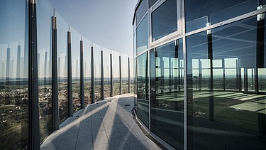 Der TK Elevator Testturm in Rottweil, Blick von der Besucherplattform