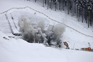 Foto Sprengung Projekt Tunnel Neubaustrecke Ebensfeld-Erfurt