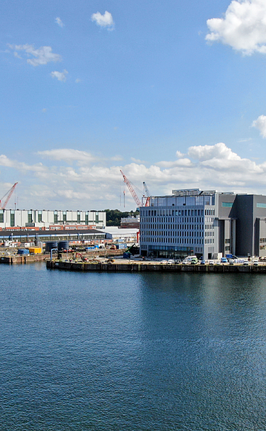 The shipbuilding hall can be seen