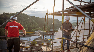 Photo Repair of the folding roof construction of the Mariendom Neviges