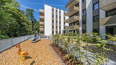 Spielplatz bei der Wohnanlage PURA