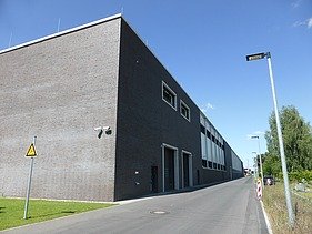 View of a corner of Orafol Hall 11 in Oranienburg