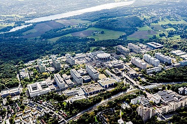 Aerial view of the transportation structure at the Ruhr University Bochum