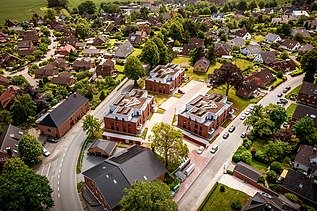 Bird's-eye view of the CONEPT Heikendorf residential complex from afar