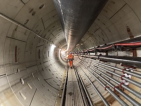Photo of the new tunnel tube of the Ibbenbüren mine water channel