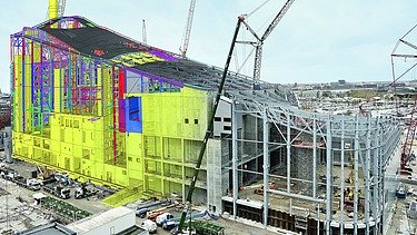 Collage of the 3D model of Amager Bakke