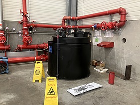 Extinguishing agent tank.
