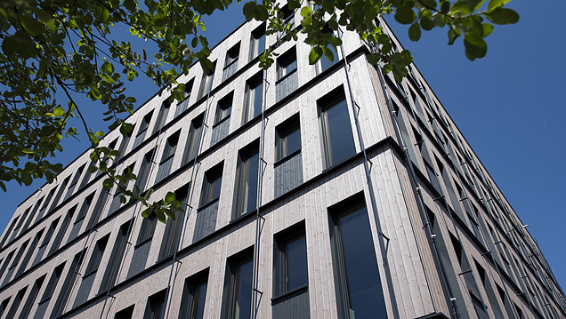 Foto Bürogebäude von ZÜBLIN Timber in Aichach mit Holzfassade