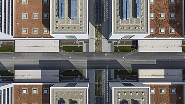 Bird's-eye view of the Technology Park IN-Campus Ingolstadt building