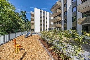 Spielplatz bei der Wohnanlage PURA