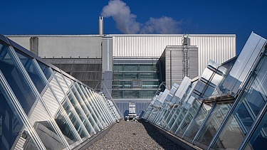 Exterior view of the extension to the waste-to-energy plant, Ulm