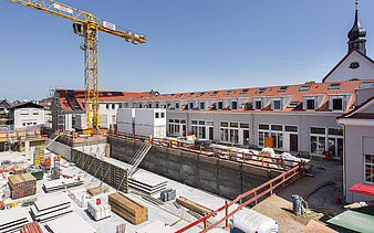 Baustellenarbeiten im Innenhof der Seidelschen Höfe