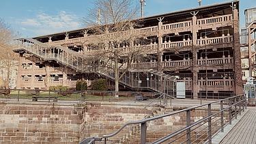Photo of a parking garage from the outside