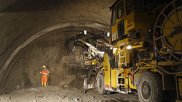 Photo of the construction site for the new Ebensfeld-Erfurt tunnel