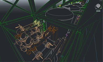 CAD Zeichnung der Filter eingebaut in der Stützkonstruktion der Denkmalgeschützten Wand