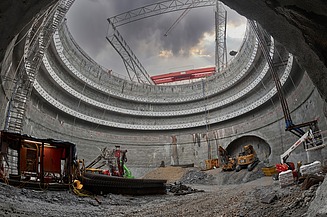 Foto Schachtbau Flughafentunnel