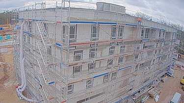 Aerial view of a construction site