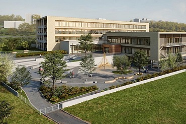 Bild zeigt eine Visualisierung eines Schulgebäudes