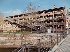 Photo of a parking garage from the outside