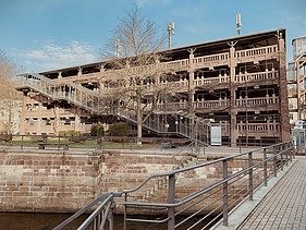 Photo of a parking garage from the outside