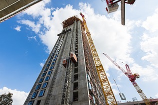 Photo construction site Henninger Turm Frankfurt am Main