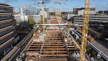 U5 Hamburg Los 1: Luftaufnahme des Baus