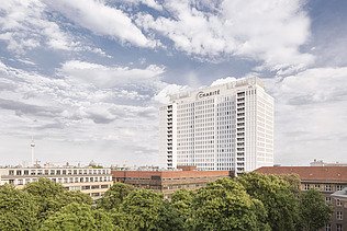 Exterior view of a hospital