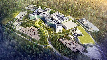 Luftaufnahme des zukünftigen US-Hospital in Weilerbach