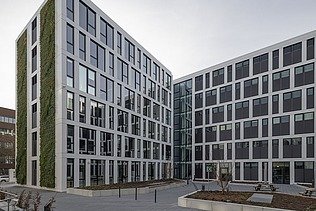 The Innovation Center in Stuttgart, view of the inner courtyard