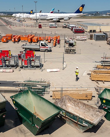 Photo of a construction site area tidied up and sorted