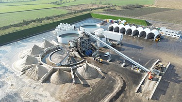 Luftbild der Bodenwaschanlage in Wittmundhafen