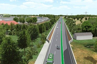Visulization road construction project