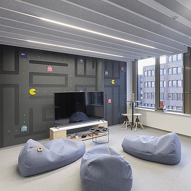 Foto neue Innenräume im sanierten Bürogebäude Z2 von ZÜBLIN in Stuttgart